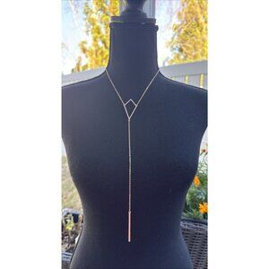 Delicate 18" Long Pendant CZ Dainty Chain Statement Necklace NEW
